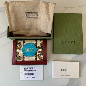Gucci 100 Centennial Floral Crown Jacquard Card Case 676297